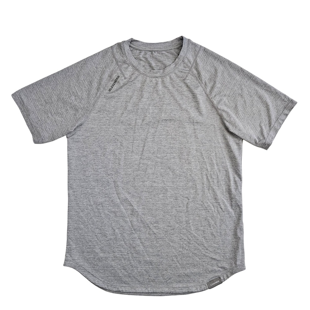 Legends Enzo (Men's Medium) Gray Athletic T-Shirt Short Sleeve Curved Hem Tee